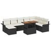 vidaXL Set Divano da Giardino 9 pz Nero e crema