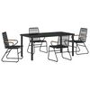 vidaXL Set da Pranzo per Giardino 5 pcs Nero