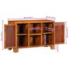 vidaXL Credenza Multicolore 90x35x60 in Legno Massello di Acacia