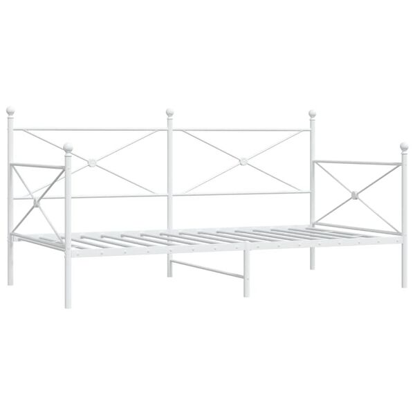 vidaXL Dormeuse senza Materasso Bianco 100x200 cm in Acciaio