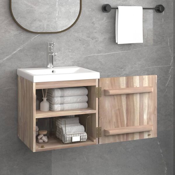 vidaXL Mobile da Bagno a Parete 41x38x40 cm in Legno Massello di Teak