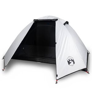 vidaXL Tenda Campeggio a Cupola 2 Persone Bianca Tessuto Oscurante