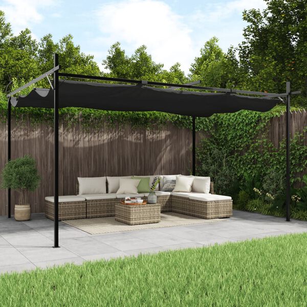 vidaXL Pergola con Tetto Retrattile Antracite 395x292x230 cm