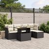 vidaXL Set Divano da Giardino 6 pz con Cuscini Nero in Polyrattan