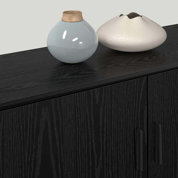 vidaXL Set Mobile TV da Parete 3 pcs Rovere Nero 100 x 34,5 x 40 cm