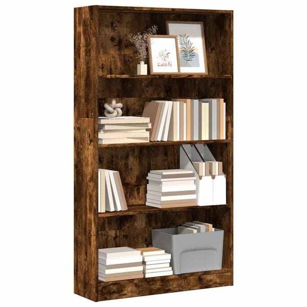 vidaXL Libreria Rovere Fumo 80x24x143 cm in Legno Multistrato