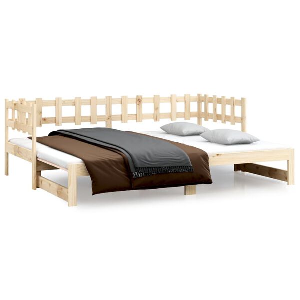 vidaXL Dormeuse Estraibile 2x(90x200) cm Legno Massello di Pino