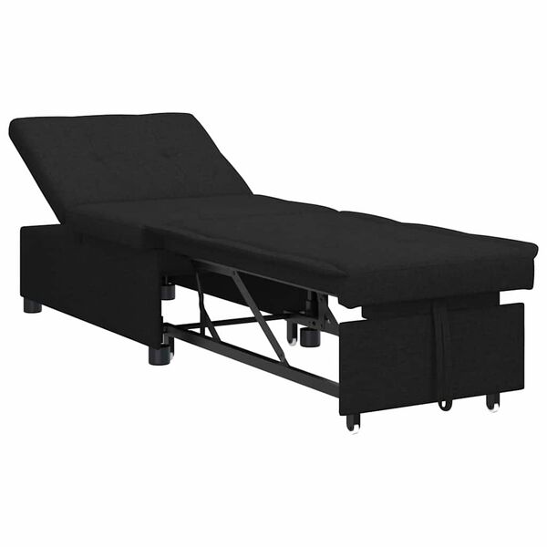 vidaXL Divano Letto Estraibile Nero 194 x 50 x 82 cm Tessuto