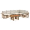 vidaXL Set Divano da Giardino 8 pz Naturale e Bianco Crema polyrattan