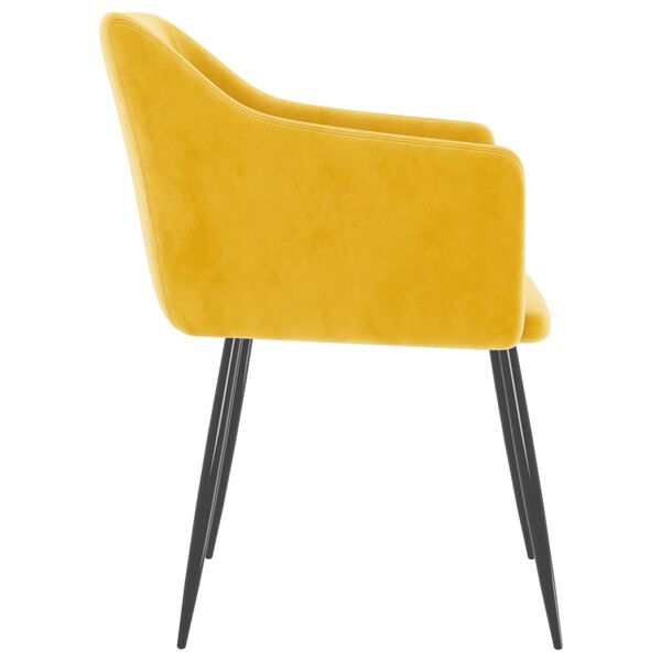vidaXL Sedie da Pranzo 2 pz Giallo Senape in Velluto