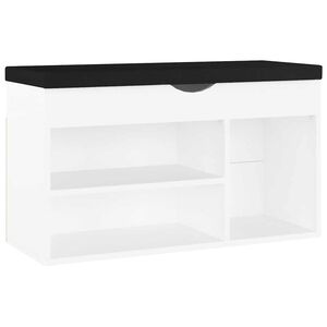 vidaXL Panca Porta Scarpe con Cuscino Bianca 80x30x47cm Multistrato
