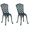 vidaXL Sedia da Giardino 2 pz Verde Alluminio