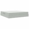 vidaXL Letto con contenitore e materasso Grigio chiaro 200 x 200 cm