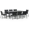 vidaXL Set Pranzo da Giardino 9 pz con Cuscini in Polyrattan e Acciaio