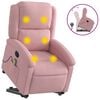 vidaXL Poltrona Alzapersona Reclinabile Rosa in Velluto