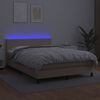 vidaXL Giroletto Molle Materasso e LED Cappuccino 140x190cm Similpelle