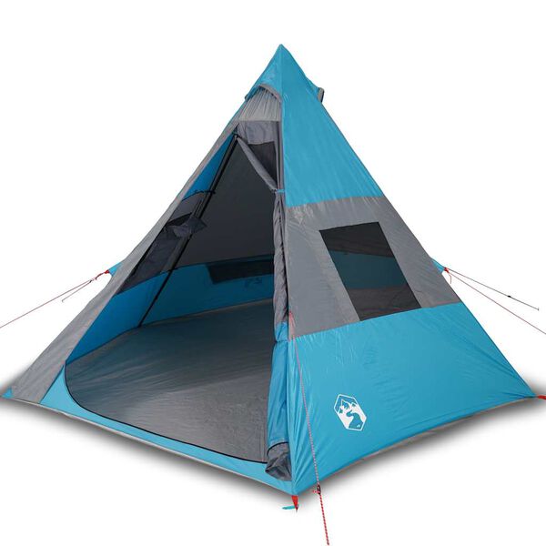 vidaXL Tenda da Campeggio Tipi per 7 Persone Blu Impermeabile