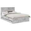 vidaXL Struttura del letto con cassetto Grigio cemento 140 x 190 cm