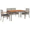 vidaXL Set da Pranzo da Giardino 5 pz con Cuscini in Polyrattan Grigio
