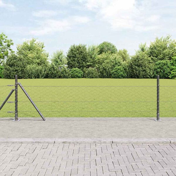 vidaXL Palo della recinzione Grigio 50 x 0,4 m (rete 50 mm)