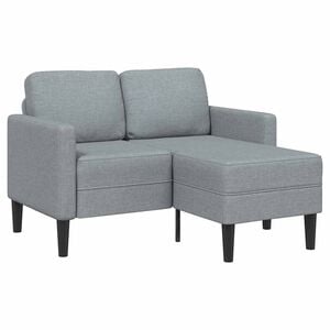 vidaXL Divano 2 Posti con Chaise a L Grigio Chiaro 125 cm in Tessuto