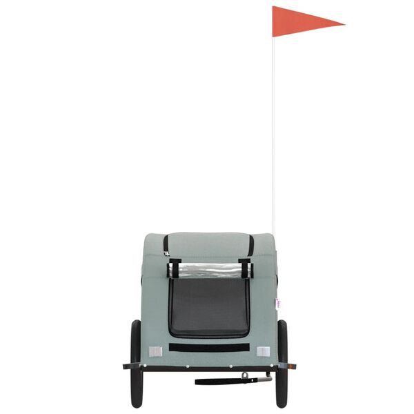 vidaXL Rimorchio da Bici per Animali Grigio Oxford e Ferro