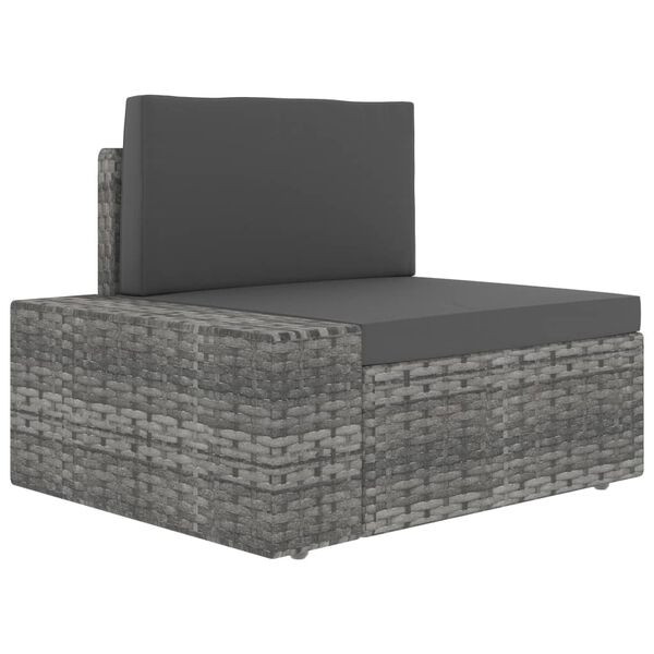 vidaXL Set Divani da Giardino 7 pz in Polyrattan Grigio