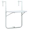 vidaXL Tavolo da Balcone Pensile Bianco 60x64x83,5cm Plastica Rattan