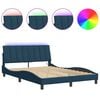 vidaXL Giroletto con LED senza Materasso Hanko Blu 120x200 cm in Velluto