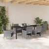 vidaXL Set da Pranzo per Giardino con cuscino 7 pcs Grigio polyrattan