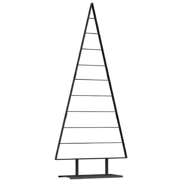 vidaXL Albero di Natale in metallo con supporto Nero 210 cm Acciaio
