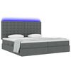 vidaXL Letto con contenitore e LED con led Grigio scuro 200 x 200 cm