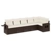 vidaXL Set Divano da Giardino 6 pz con Cuscini Marrone in Polyrattan