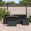 vidaXL Set Divano da Giardino con cuscino 6 pcs Nero Poly Rattan