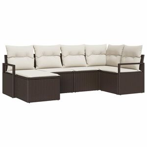 vidaXL Set di divani 6 pcs Marrone polyrattan