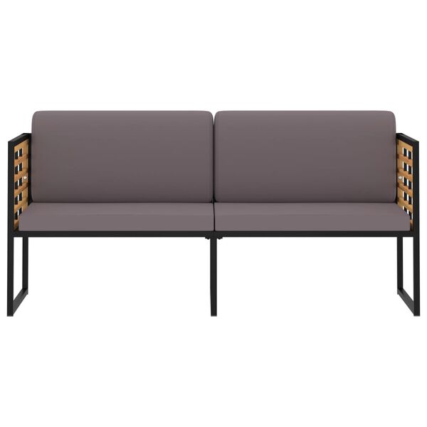 vidaXL Panca da Giardino con Cuscini 136 cm Legno Acacia Grigio Scuro