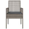 vidaXL Sedia da Giardino 2 pcs Grigio 53 x 60 x 85cm polyrattan