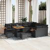 vidaXL Set Divano da Giardino con cuscino 13 pcs Nero polyrattan