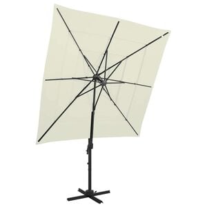 vidaXL Ombrellone a Sbalzo 4 Livelli Palo Alluminio 250x250 cm Sabbia