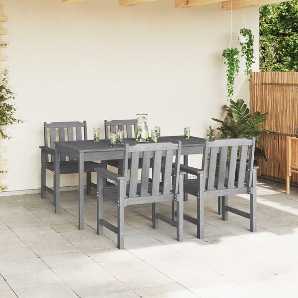 vidaXL Sedia da pranzo da giardino con cuscino 4 pcs Grigio chiaro