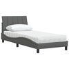 vidaXL Letto con Materasso Hanko Grigio Scuro 80x200 cm in Tessuto