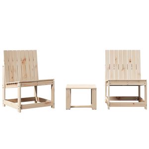 vidaXL Set Salotto da Giardino 3 pz in Legno Massello di Pino