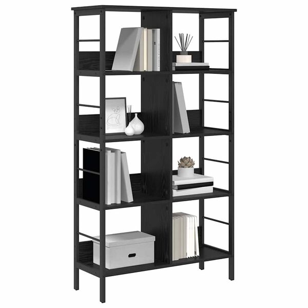 vidaXL Libreria Rovere Nero 82 x 32 x 144,5 cm Legno multistrato