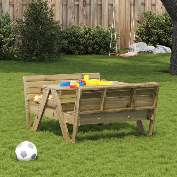 vidaXL Tavolo da Picnic per Bambini 88x122x58 cm Legno Impregnato Pino