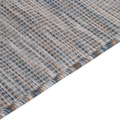 vidaXL Tappeto da Esterni a Tessitura Piatta 80x150 cm Marrone e blu
