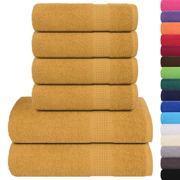 vidaXL Set Asciugamani 8 pz FROGN Oro 100% Cotone