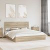 vidaXL Letto con Contenitore con testiera Rovere Sonoma 180 x 200 cm