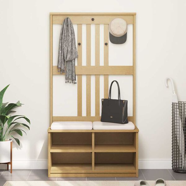 vidaXL Albero da Ingresso SANDNES 87x40x159,5 cm in Legno di Pino