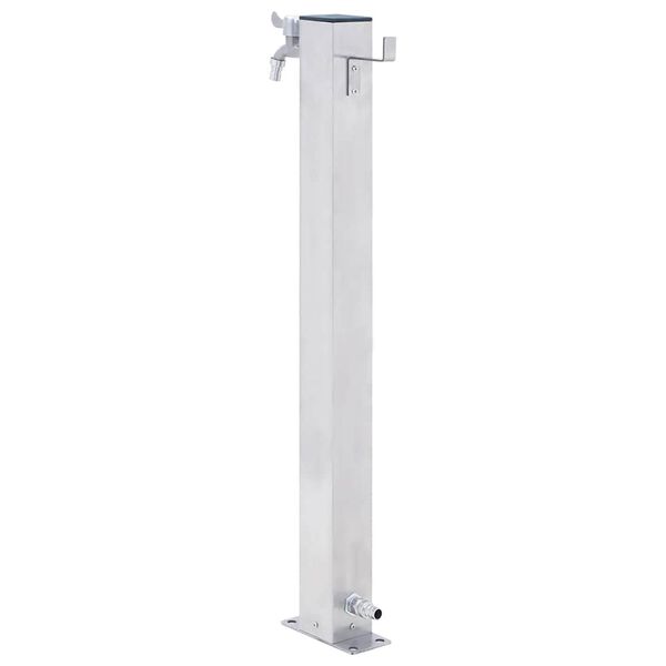 vidaXL Colonna d'Acqua da Giardino 60 cm Acciaio Inox Quadrato