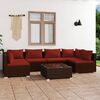 vidaXL Set da Giardino 7 pz con Cuscini in Polyrattan Marrone